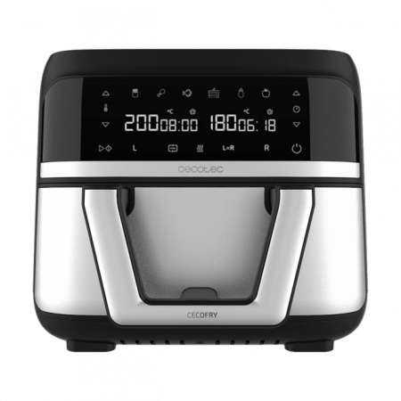 Friteuze - Friteuza cu aer cald, fara ulei Cecotec Cecofry Dual 9000, 2850W, 9L, Control tactil, 6 Programe