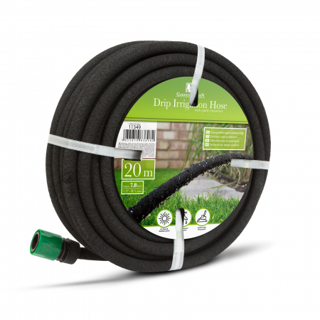 Furtune si accesorii stropire - Furtun poros pentru irigare prin picurare, cu racorduri rapide, 20 m negru