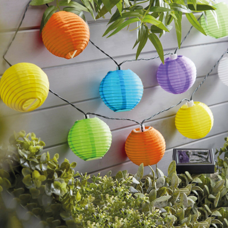 Garden of Eden - șir de 10 lampioane solare LED diferite culori, alb rece 3,7 m [2]