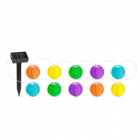 Garden of Eden - șir de 10 lampioane solare LED diferite culori, alb rece 3,7 m [1]