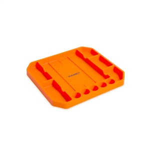 Organizatoare scule - Tava din cauciuc pentru depozitatea pieselor demontate, cu compartimente şi riglă - 26 x 23,5 x 2,5 cm