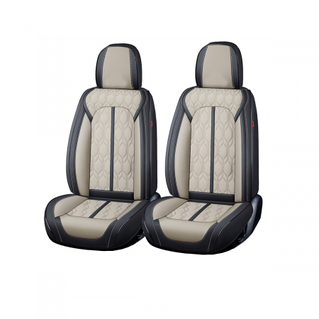 Huse protectie auto - Huse auto premium 5 locuri Carguard Deluxe piele ecologică perforată - negru - crem
