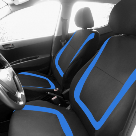 Huse universale pentru scaune auto - albastre - 9 piese, sezut, spatar si tetiere [1]
