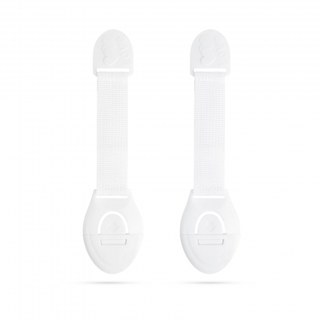 Incuietori usi sertare pentru siguranta copiilor - 21 cm - autoadeziv -alb -2 buc. /pachet [1]