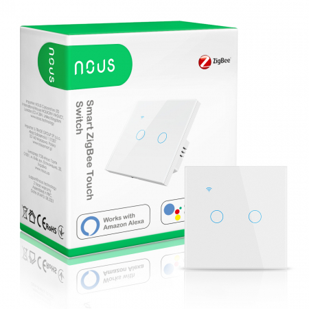 Intrerupator Inteligent Nous LZ2 Wifi, ZigBee, Touch, fara nul, 2 canale [2]