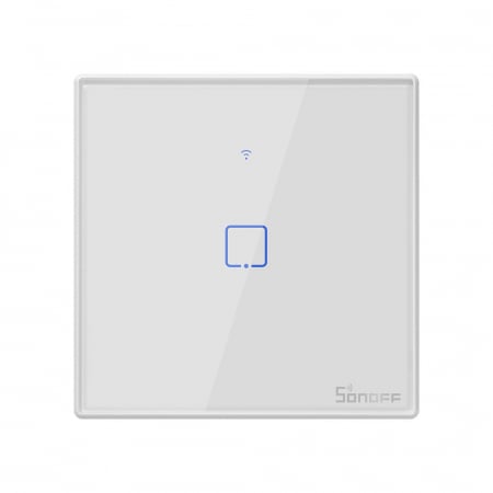 Intrerupatoare touch inteligente WIFI - Intrerupator Smart cu Touch WiFi + RF 433 Sonoff T2EU1C TX, (1 canal)