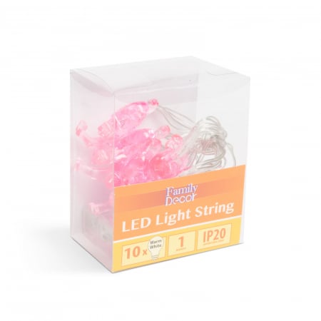 Șir de lumină cu LED - flamingo - 1,1 m - 10 LED - alb cald - 3 x AA [1]
