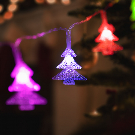 Decoratiuni Craciun - Șir de lumină LED - pin colorat - 20 LED - 2,3 metri - 3 x AA