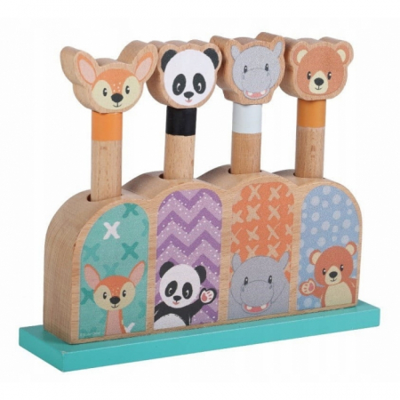 Jocuri si jucarii - Jucarie din lemn Pop-Up Sun Baby 070 Animals