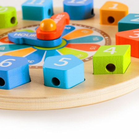 Jucarie educativa din lemn 3 in 1 tip ceas Ecotoys PH05I006 [2]