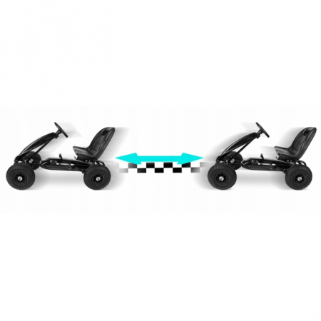 Kart cu pedale si roti gonflabile, Gokart RK-590 Ricokids 759000, Negru [4]