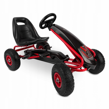 Karturi cu pedale - Kart cu pedale si roti gonflabile, Gokart RK-590 Ricokids 759001, Rosu