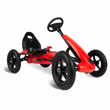 Karturi cu pedale - Kart cu pedale si roti gonflabile, Gokart RK-592 Ricokids 759201, Rosu