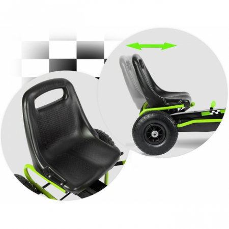 Kart cu pedale si roti gonflabile, Gokart RK-594 Ricokids 759402, Verde [2]