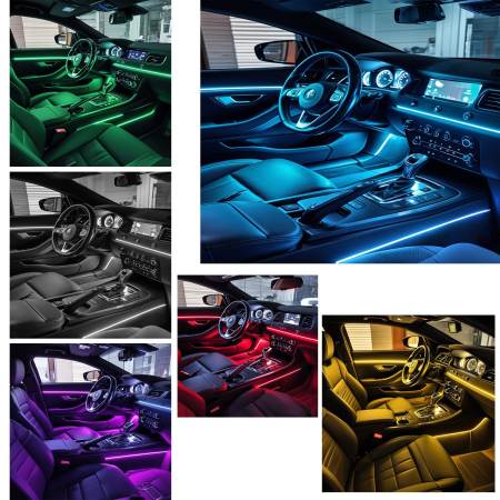 Kit premium lumini ambientale RGB interior auto, control aplicatie [1]