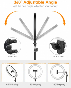 Lampa Circulara LED BlitzWolf BW-SL2 Make up Profesionala, Ring Light 120 Leduri cu Lumina Rece Calda [6]