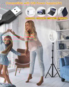 Lampa Circulara LED BlitzWolf BW-SL2 Make up Profesionala, Ring Light 120 Leduri cu Lumina Rece Calda [3]