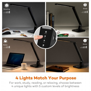 Lampa de birou LED TaoTronics TT-DL01 control Touch, 4 moduri, 14W, USB [6]