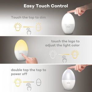 Lampa de veghe VAVA LED cu reglare touch a Intensitatii, lumina calda si rece [2]