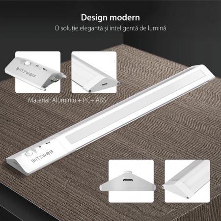 Lampa LED BlitzWolf BW-LT8 ,85 Lumeni, Senzor de miscare, Acumulator 1000 mAh [4]