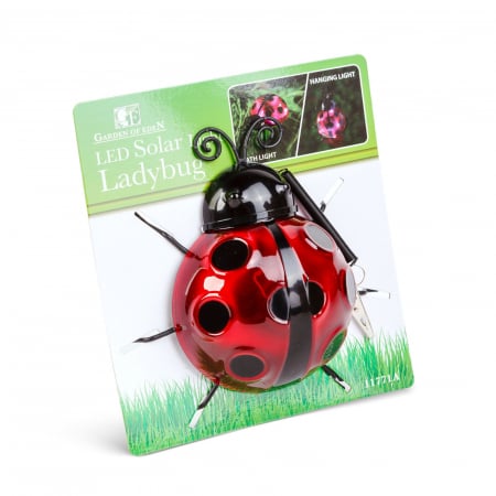 Lampă solară model buburuză - roșu - 15 x 7 x 16 cm - 6 LED-uri [3]