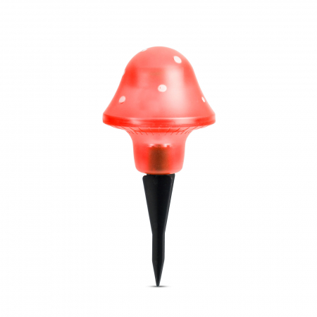 Lampa solara de gradina forma ciuperca LED - rosu, 11 cm - Family Pound [2]