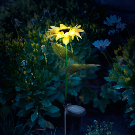Lampa solar floarea soarelui - 75 cm - 8 LED alb cald [1]