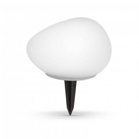 Lampi solare gradina LED - Lampa solara - forma pietricele - sticla mata - 165 x 142 x 115 mm - LED alb cald