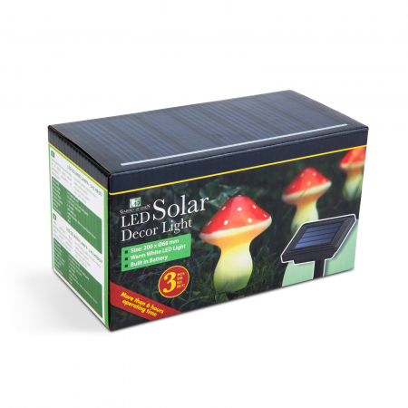 Lampa solara de gradina LED - model 3 ciuperci - culoare alb cald [2]