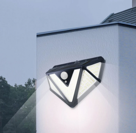 Lampa solara perete Superfire FF6-B, 33W LED, 166leduri, 3 moduri, 1200mAh, senzor de miscare [1]