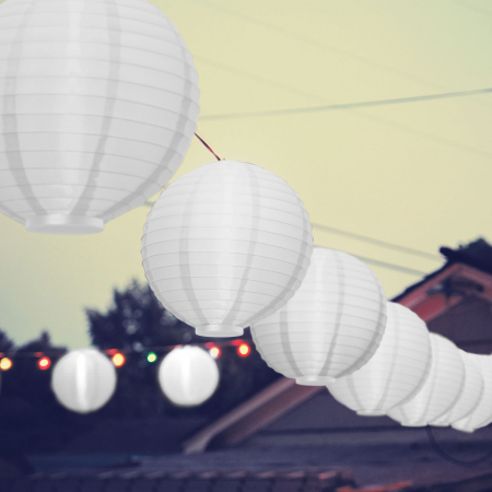 Lampioane cu LED - Lampion alb - 1 LED - Albă - 2 x AAA