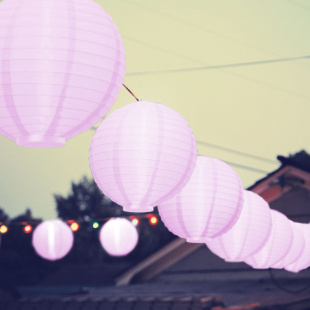 Lampioane cu LED - Lampion LED - Roz - 2 x AAA