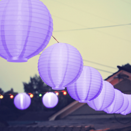 Lampioane cu LED - Lampion LED - violet - 2 x AAA