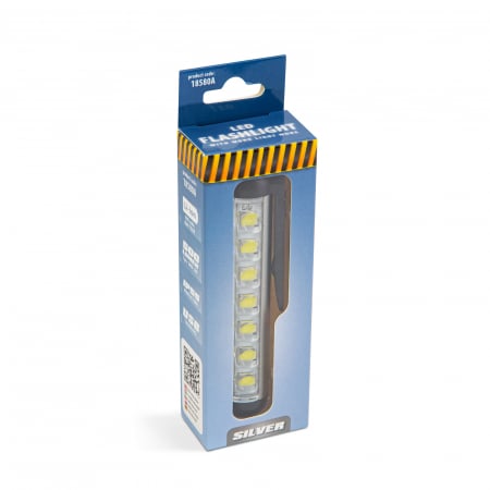 Lanternă LED - cu modul lumină de lucru - baterie de 400 mAh - XPE + LED SMD - 500 lm - IP55 - argintiu [2]