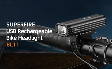 Lanterna LED pentru bicicleta Supfire BL11, 120m, 400Lm, acumulator 2000 mAh, USB [5]