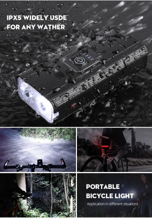 Lanterna LED pentru bicicleta Supfire GT-R3, 1400lumeni, 130m, acumulator 2400 mAh, USB [3]