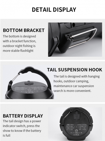 Lanterna LED Supfire M9-E, USB, 775lm, 473m, PowerBank, incarcare USB, 6000mAh, lumina rosie [5]