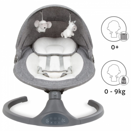 Leagan electric si balansoar 2 in 1 Kidwell Luxi cu telecomanda si sistem bluetooth pentru redare melodii linistitoare - Melange [8]