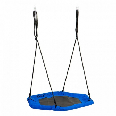 Leagan pentru copii hexagonal, tip cuib de barza, suspendat, Ecotoys MIR6023 - Albastru [2]