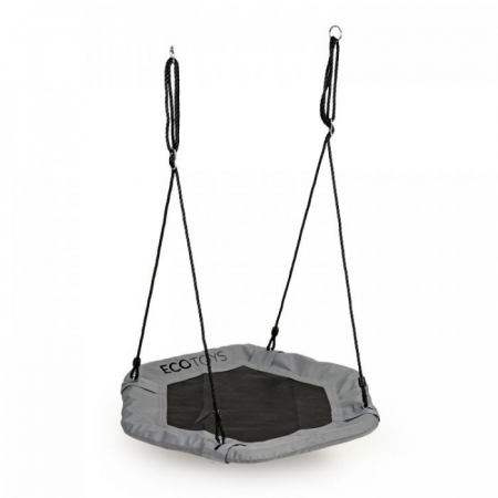 Leagan pentru copii hexagonal, tip cuib de barza, suspendat, Ecotoys MIR6023 - Gri [2]