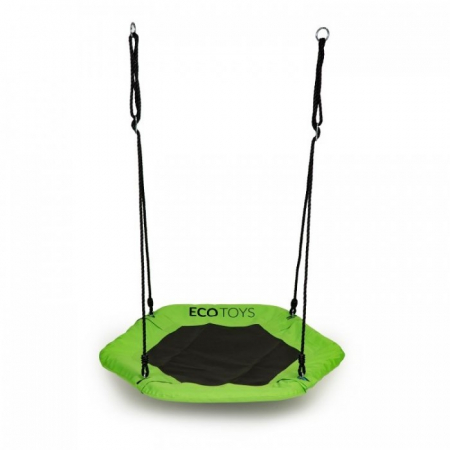 Leagane de gradina pentru copii - Leagan pentru copii hexagonal, tip cuib de barza, suspendat, Ecotoys MIR6023 - Verde