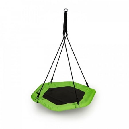 Leagan pentru copii hexagonal, tip cuib de barza, suspendat, Ecotoys MIR6023 - Verde [2]