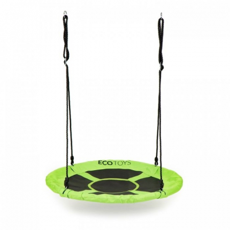 Leagan pentru copii rotund, tip cuib de barza, suspendat, 100 cm, Ecotoys MIR6001 - Verde [1]