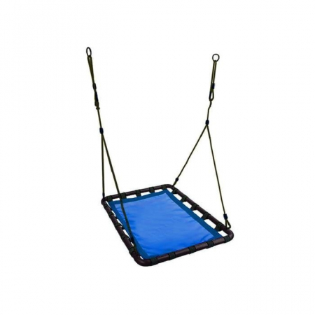 Leagane de gradina pentru copii - Leagan suspendat tip cuib, dreptunghiular mare, 105 x 75 cm Ecotoys MIS1005 - Albastru
