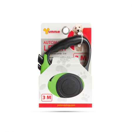 Lesa retractabila pentru animale de companie, lungime 3 m, culoare verde - Yummie [2]
