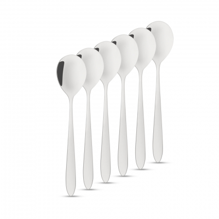 Accesorii bucatarie - Lingurita de cafea / lingura desert din otel inoxidabil - 137 x 30 mm - 6 buc / pachet