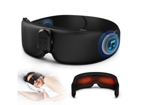 Masca de somn RENPHO EyeSnooze Aroma cu Bluetooth, muzica, aromaterapie si incalzire, confort ochi, pliabila, relaxare ochi, somn odihnitor, negru [2]