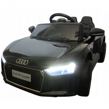 Masini cu telecomanda - Masinuta electrica cu telecomanda, roti EVA, scaun piele Audi R8 R-Sport - Negru