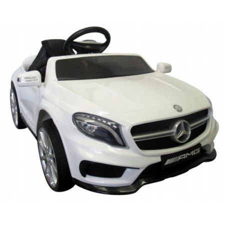 Masini cu telecomanda - Masinuta electrica cu telecomanda, roti EVA, scaun piele Mercedes GLA45 - Alb