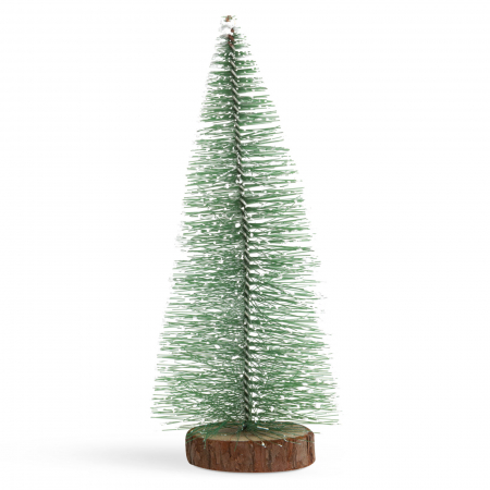 Brazi artificiali de Craciun - Mini decor pin artificial - 30 cm - înzăpezit, verde